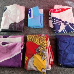 Military 6 Flag Lot Navy Marines Army 2nd Amendment Flag