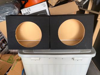 Set of 2 Car Audio Subwoofer Speaker Boxes – Black Carpeted Enclosures