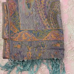 New | Limited Edition: Electric Blue Multicolor Pashmina Shawl