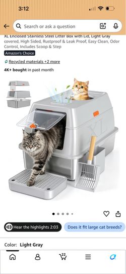 Stainless steel litter box