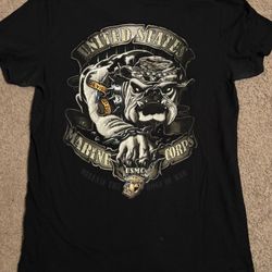 English Bulldog, Marine Corps Shirt
