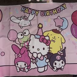 Hello Kitty Birthday Banner/backdrop