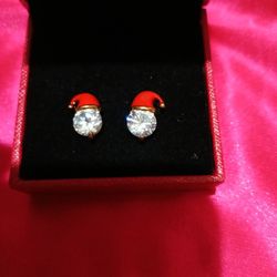 Sterling Santa Studs