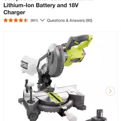 Miter Saw 7-1/4  Batteri And Changer 