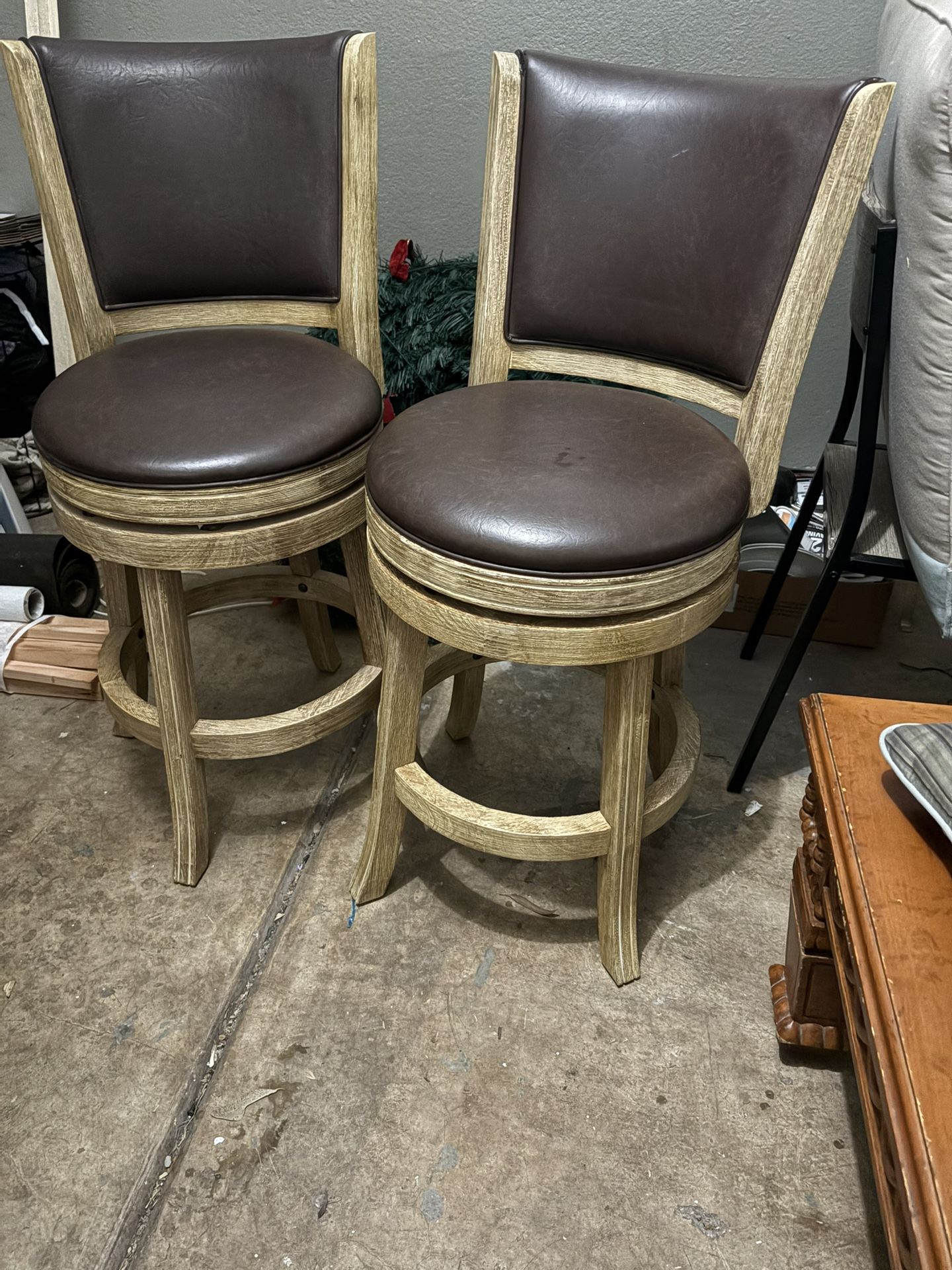 2 Bar Stools Swivel Pub Table Height