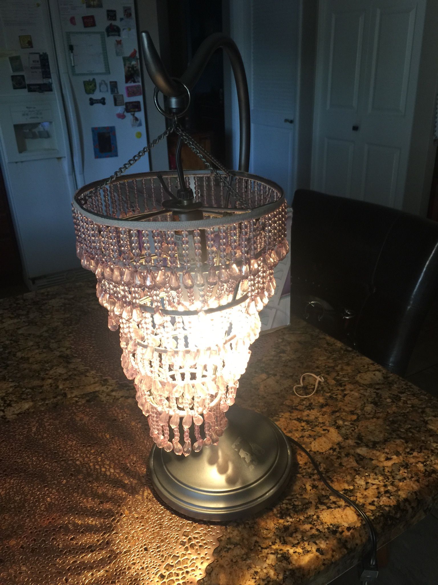 crystal pink lamp
