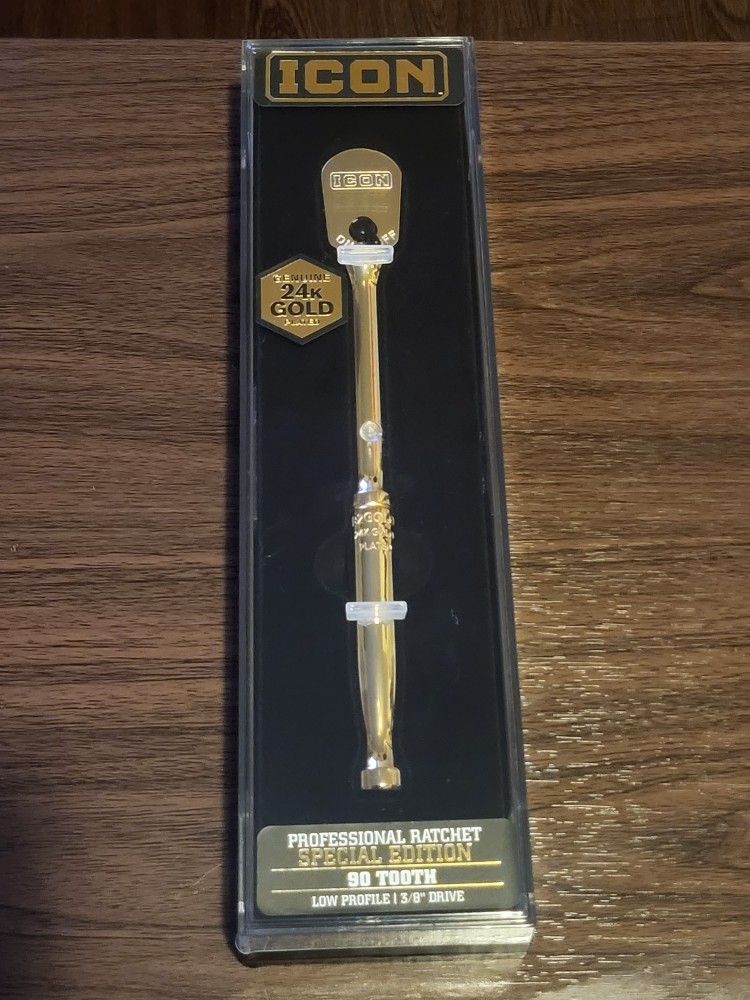 Icon 3/8 in. Drive Professional Special Edition Gold Plated Ratchet