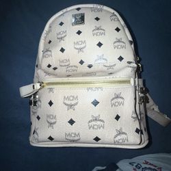 MCM Stark Side Studs Backpack S Beige Black