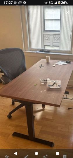 5x Matching Walnut Electric Sit Stand Desks 30x72 Commercial Grade Solid Heavy Duty Office Desks Delivery Possible