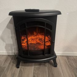  Electric Fireplace - Fireplace Space Heater with Realistic Logs and LED 3D Flame, Electric Fireplace Stove Indoor with Remote Co