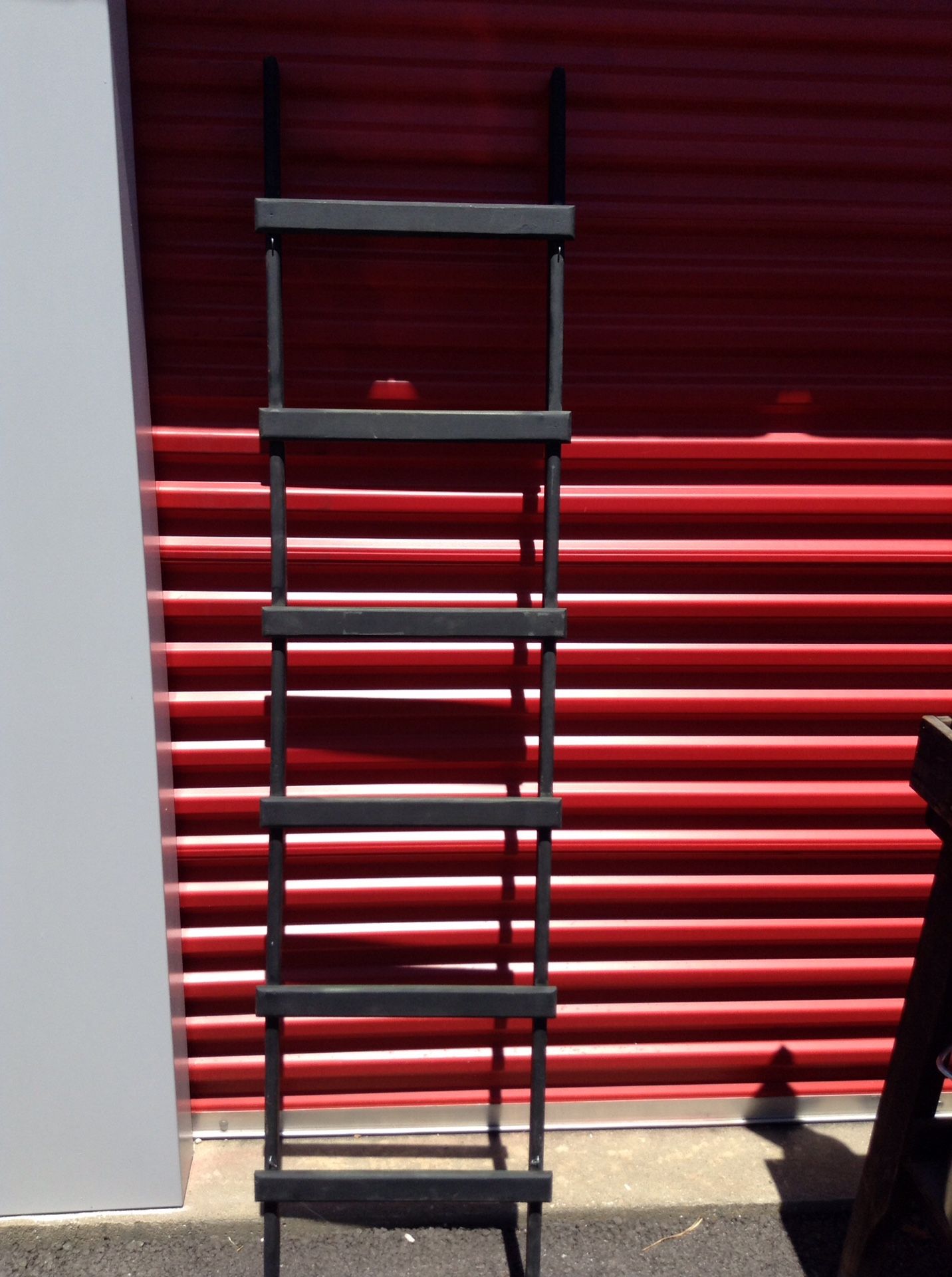 Wooden ladder.