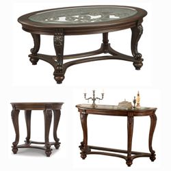 Coffee Table, End Table & Sofa Table: 3-Piece Living Room Set Ashley Furniture Norcastle Collection