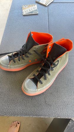 (30$ cash) green and orange high top converse