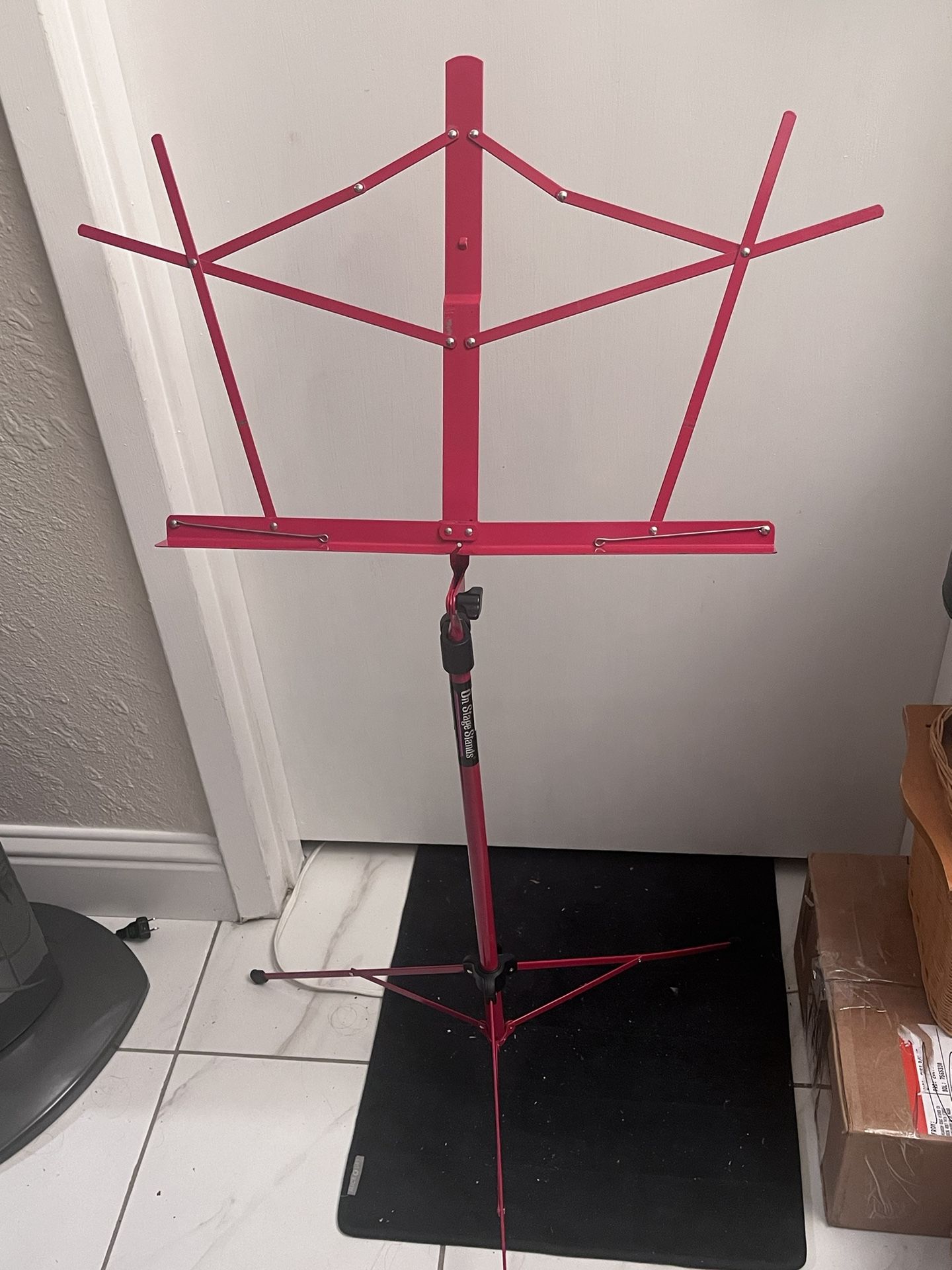 On Stage Folding Compact Fully Adjustable Music Stand With Carrying Bag