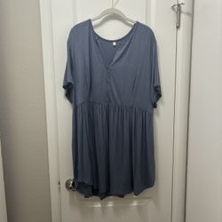 Blue Gray Babydoll Tunic