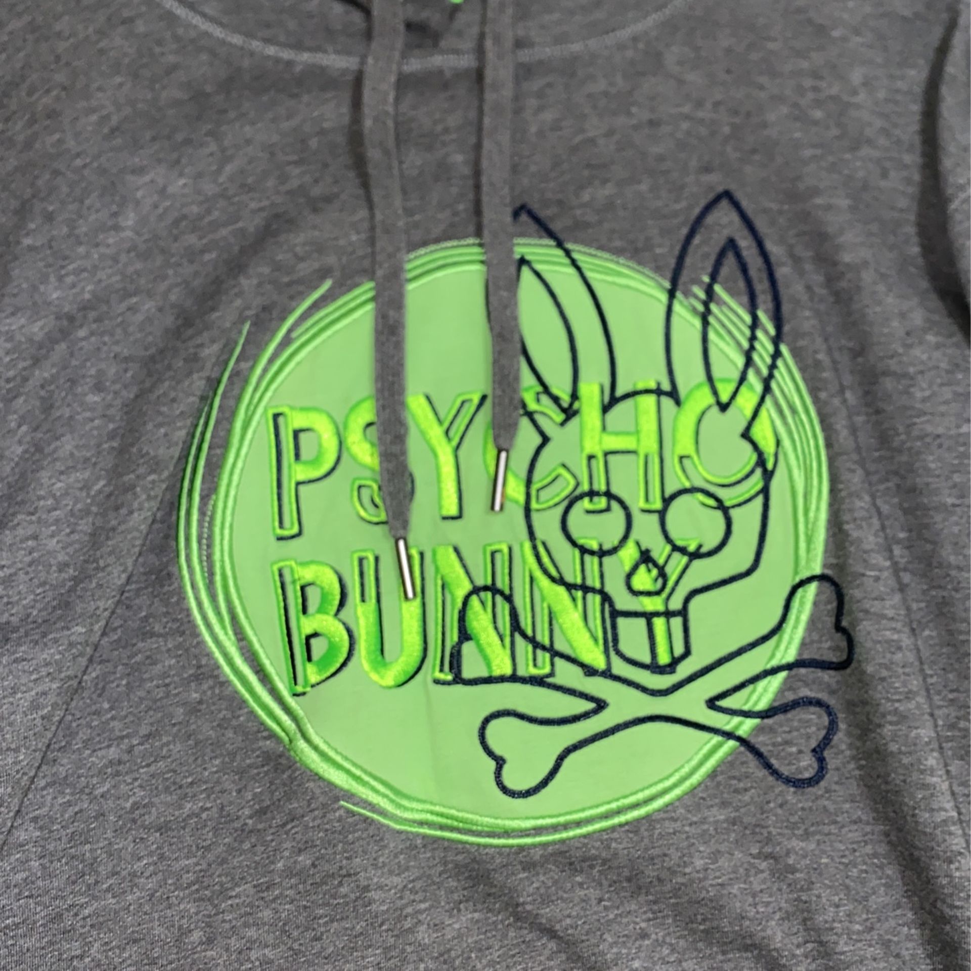 Grey/Green Physco Bunny Hoodie