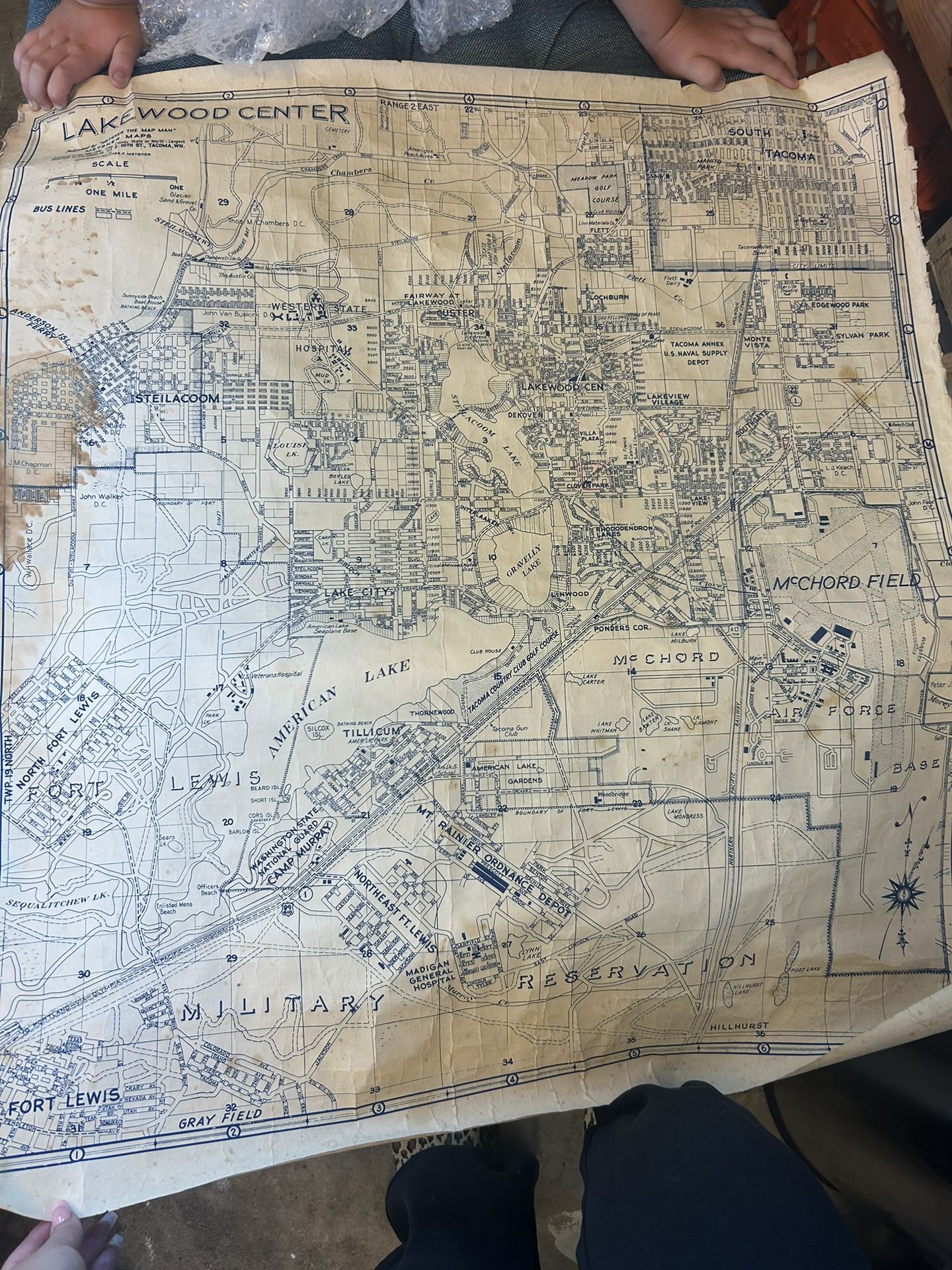 Vintage Map Of Lakewood And Surrounding Areas
