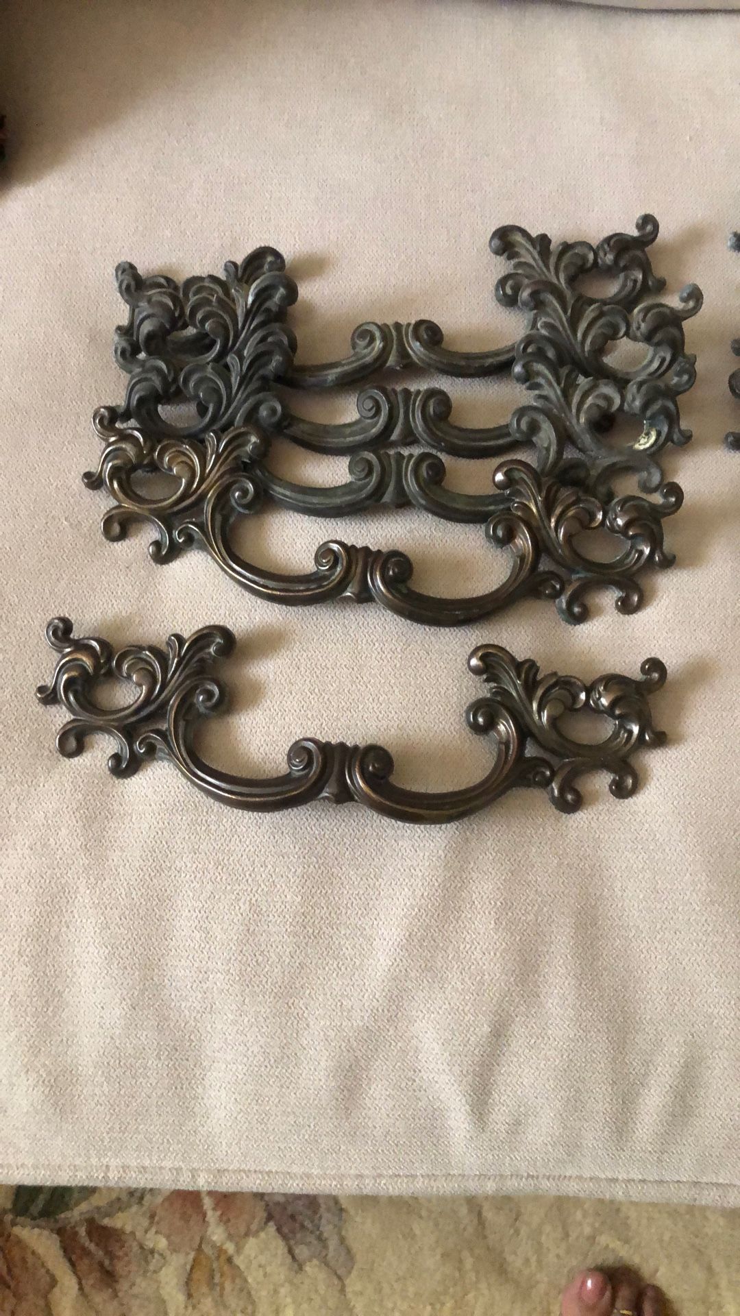 Vintage French Provincial Drawer Pulls Brass