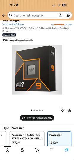 BRAND NEW AMD R9 9950X (unopened)