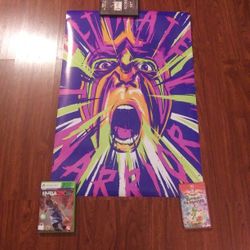 ULTIMATE WARRIOR HOF LEGEND NEON ARTWORK POSTER 24 INCHES BY 36 INCHES