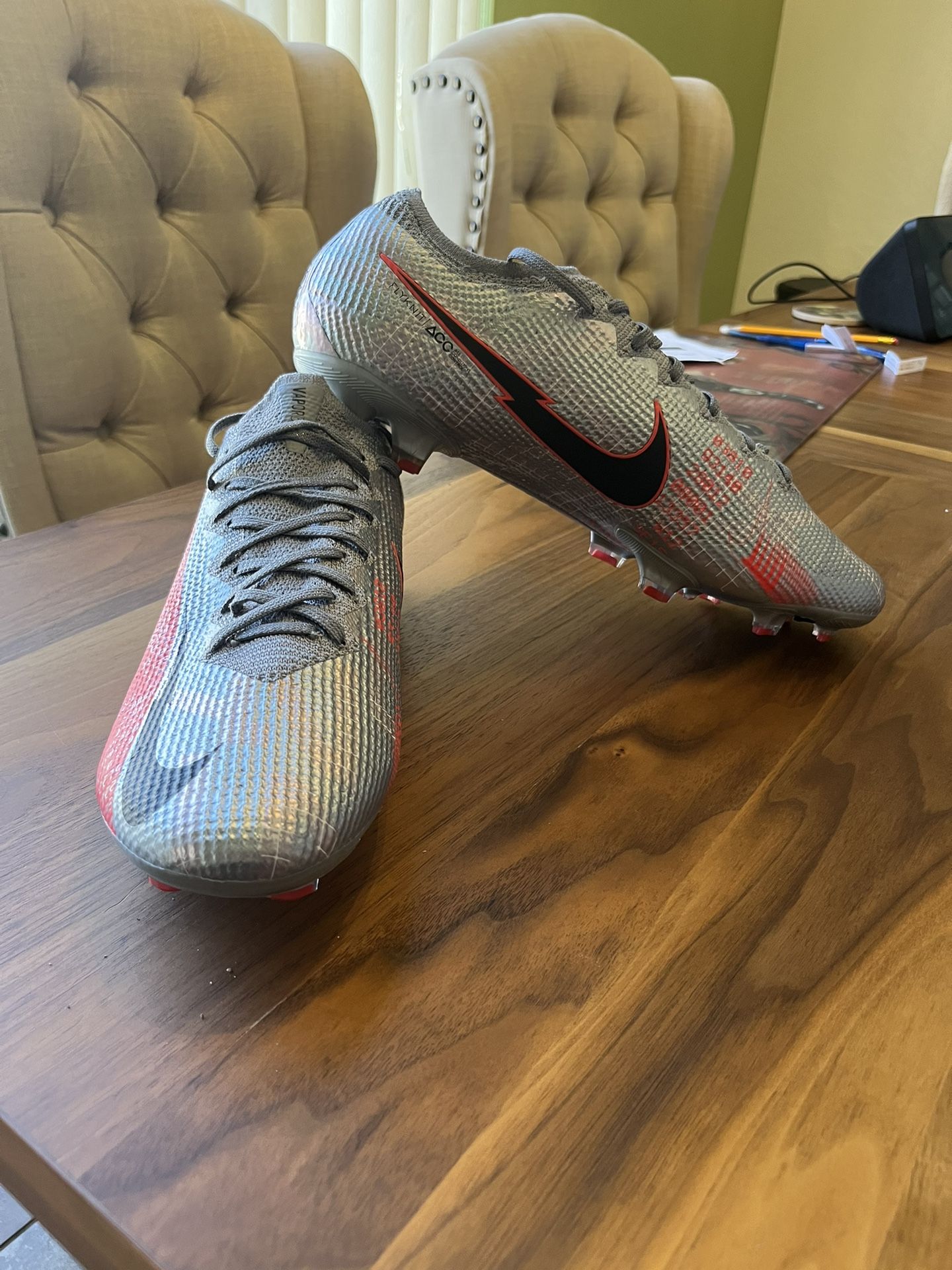 Nike Mercurial Vapor 13 Elite FG 'Metallic Grey Crimson' Size 11.5 Brand New Authentic