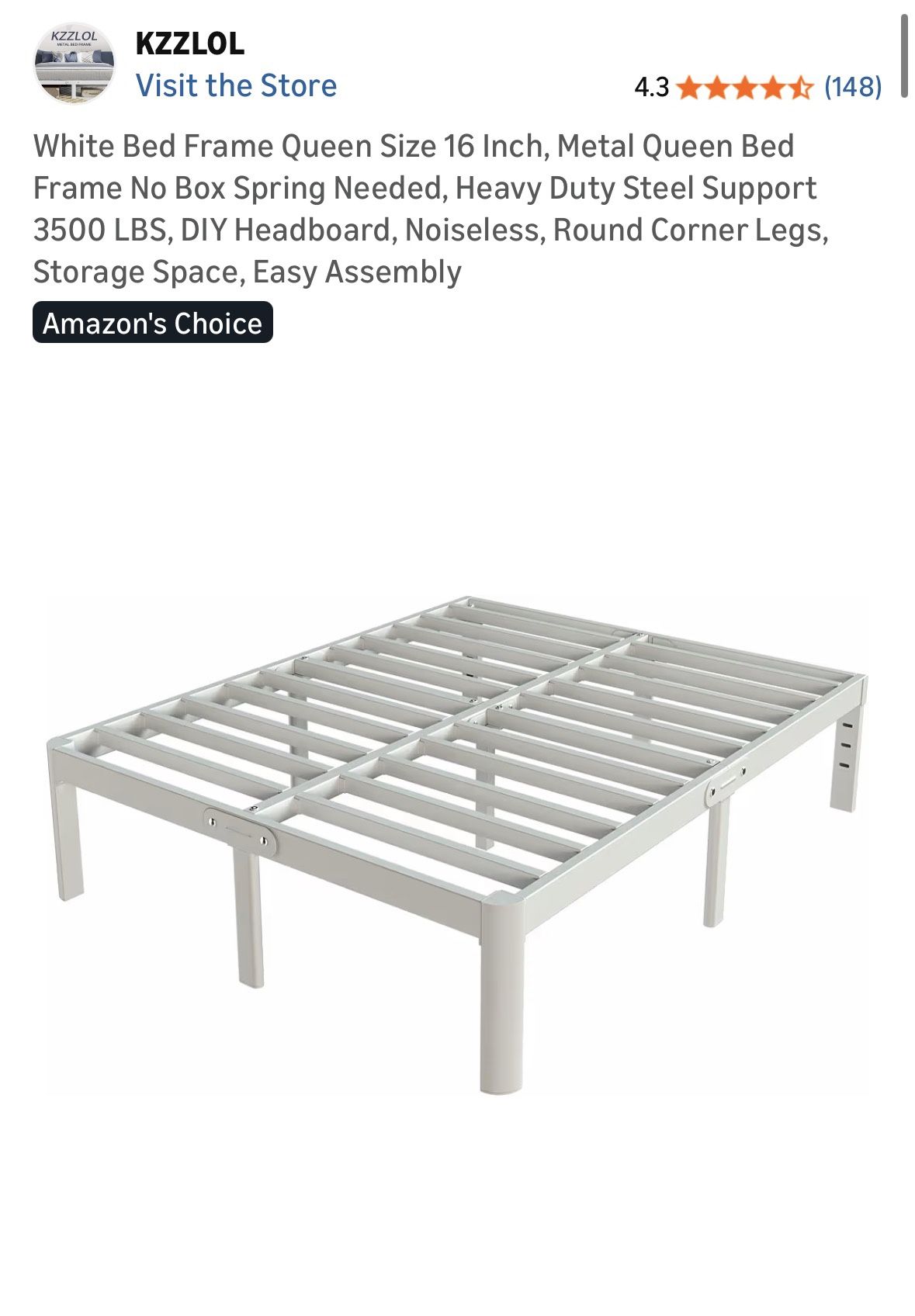 White Bed Frame Queen Size