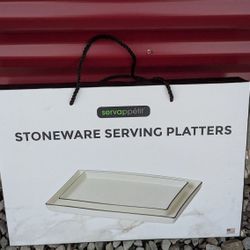 NEW IN Box UNOPENED Stoneware SERVING PLATTERS Servappetit Make Offer 