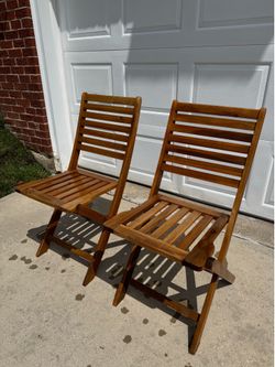 Rustic Gardens Eden Teak Folding Chair - Set/2