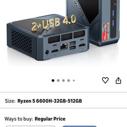 N2 11 Pro Mini PC, Ryzen 5 6600H (up to 4.5GHz), 32GB DDR5 512GB PCIe SSD Mini Desktop Computers, USB4/Quad 4K Display/Wi-Fi 6E/BT 5.2/2.5 Gigabit LAN