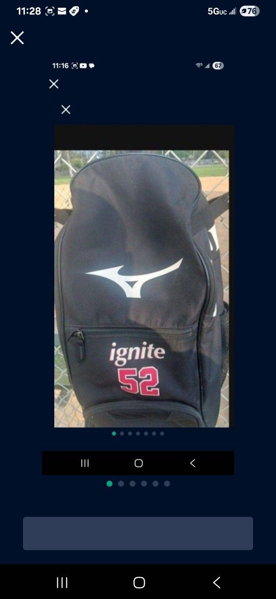 Mizuno Youth"" Baseball Equipment Bag SEE PICS) GOOD SIZE LOCATED IN GLENDORA CHECK OUT MY PAGE ALOT OF BASEBALL EQUIPMENT FOR SALE "CHEAP "