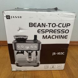 JASSY Bean to Cup Espresso Machine Maker High Pressure Pump Coffee Grinder/ Milk Frother