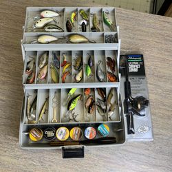 Freshwater Tackle Box Filled with Gear + Fishing Rod & Reel ** for Sale in  Orange, CA - OfferUp