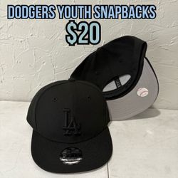 MLB New Era Los Angeles Dodgers Blacked Out YOUTH 9fifty SnapBack Hats 
