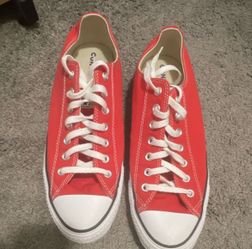 Converse All Star Low Top Canvas Lace-Up Sneakers Red/White