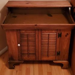 Antique Solid Wood Dry Sink With Storage Cabinet Removable copper lining Tray