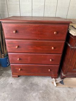 Wooden four drawer dresser