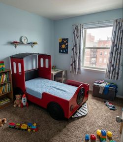 Kids Red Train Twin Bed