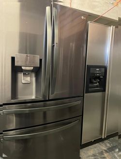 LG 4 Door Black Stainless Fridge
