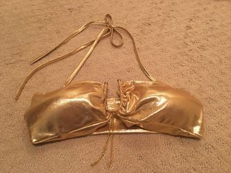 NEW metallic gold halter (bra)top, small