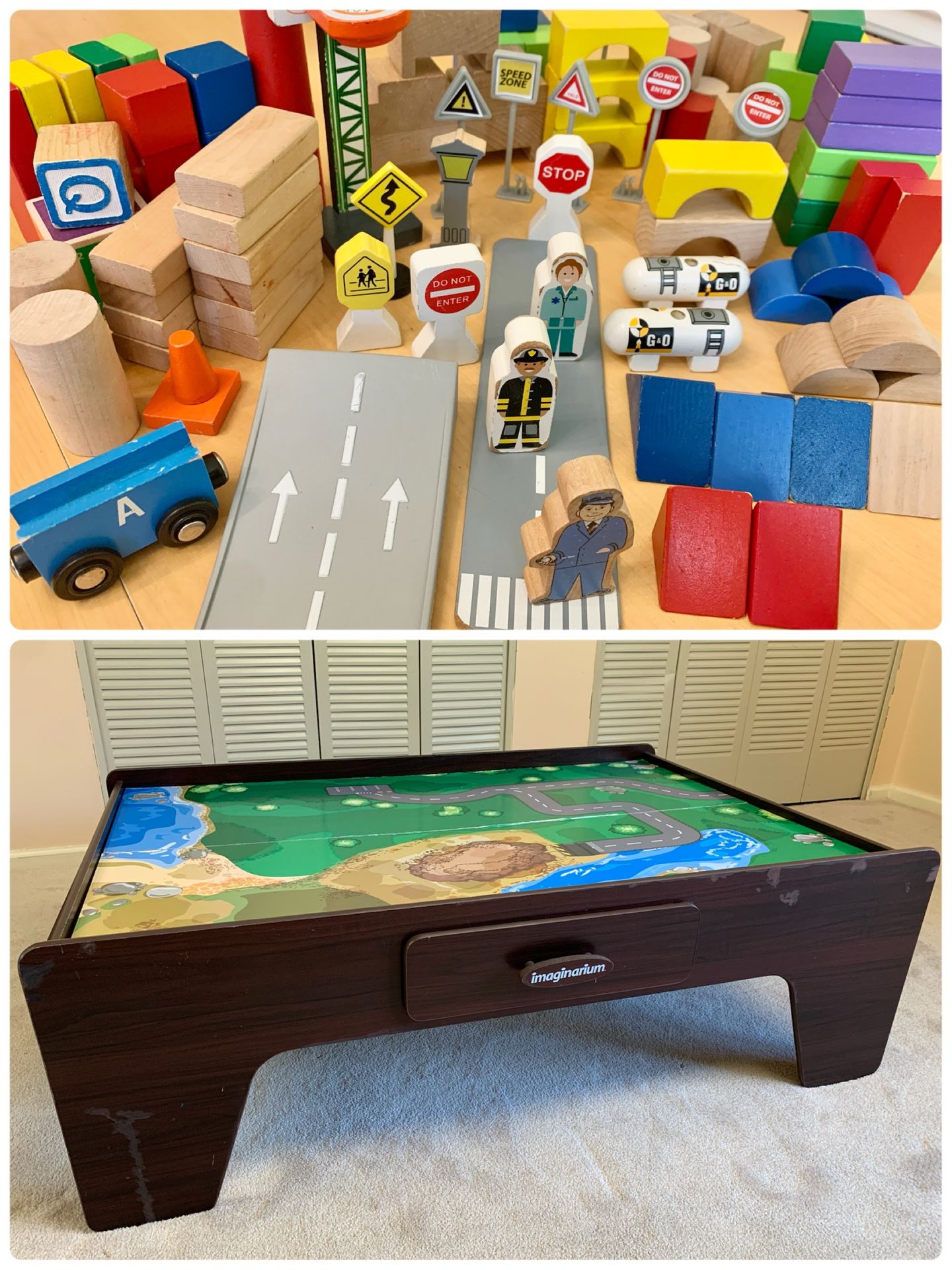Imaginarium Train Table with Wooden Blocks & Accessories