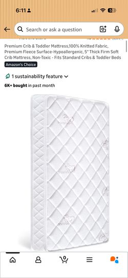 Crib And Toddler Mattress - Size: 52" x 27.6" x 5"