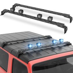 Jeep Wrangler YZONA Roof Rack Cross Bar w/LED lights