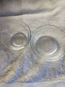 Pyrex Clear Glass Scalloped Custard Cups Prep Bowls - Set of 2