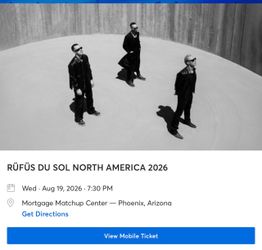 Rufus Del sol floor ticket