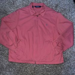 Vintage Pink Polo Ralph Lauren Harrington-style jacket