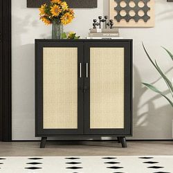 Cat Wooden Litter Box Enclosure with Scratching Doors for Cat Litter Boxes, Black