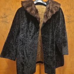 Vintage Women's Boiled Wool 3/4 Sleeve Jacket