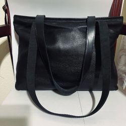 Vintage Made In USA Harley Davidson Black Leather TOTE/16x13 Leather Interior