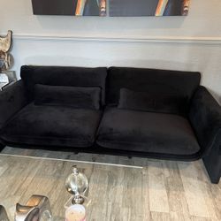 Gorgeous Black Velvet Sofa