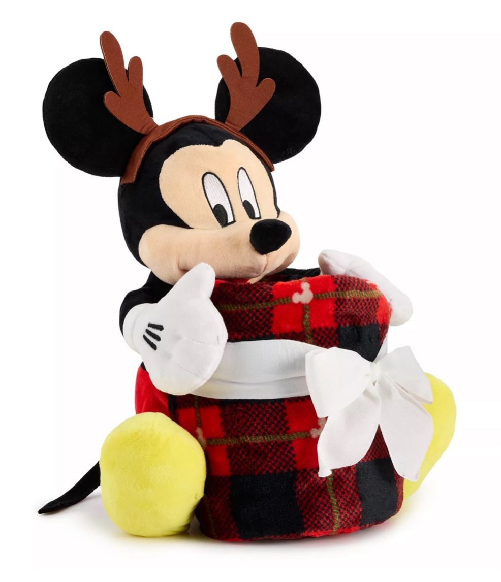 Disney's Mickey Mouse Holiday Pillow Buddy & Throw Blanket by The Big One